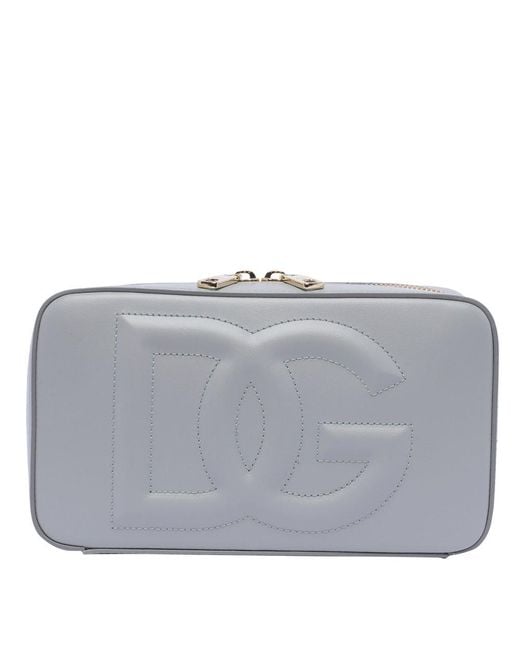 Dolce & Gabbana Gray Dg Logo-embossed Leather Crossbody Bag