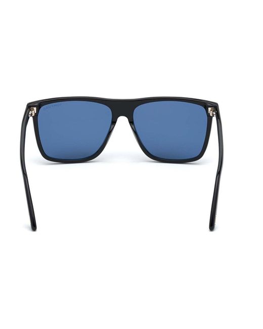 Tom Ford Blue Fletcher Rectangle Frame Sunglasses