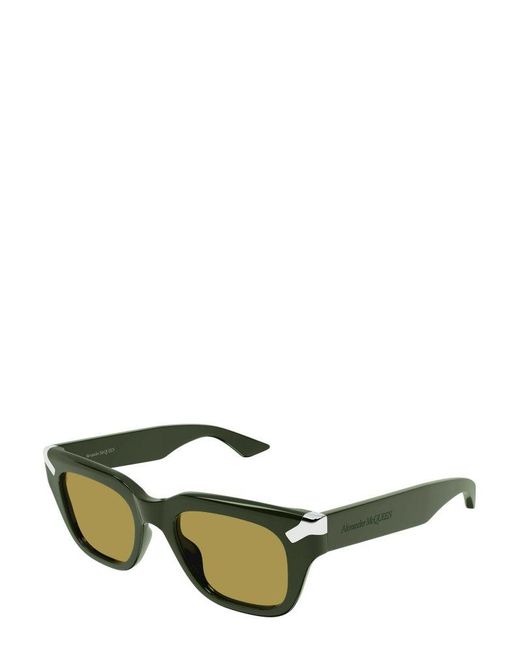 Alexander McQueen Green Rectangle Frame Sunglasses for men