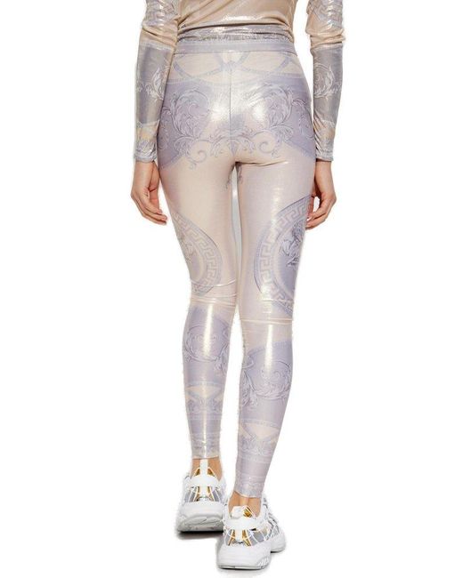Versace Leggings With La Coupe Des Dieux Print in White