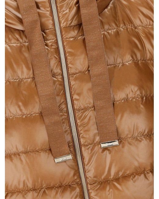 Herno Natural Drawstring Zipped Puffer Jacket