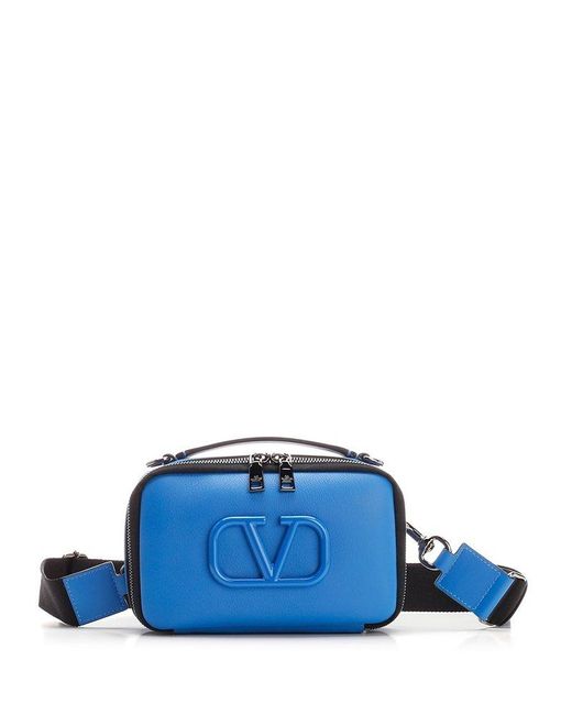 Valentino Leather Vlogo Signature Crossbody Bag in Blue for Men - Lyst