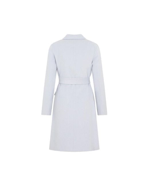Theory Blue Wrap Coat In Double-face Wool-cashmere