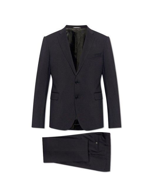 Emporio Armani Blue Wool Suit for men