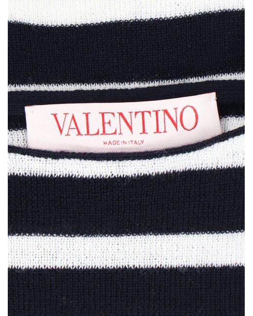 Valentino Black Striped Long-sleeved Sweater