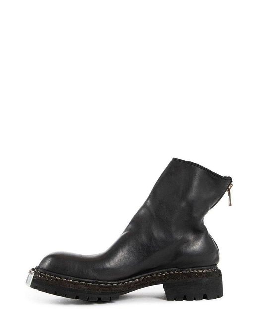 Guidi Black Rear Zipped Ankle Boots for men