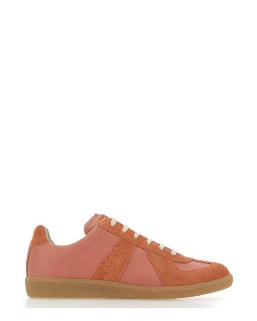 Maison Margiela Leather Replica Low-top Sneakers in Pink for Men | Lyst