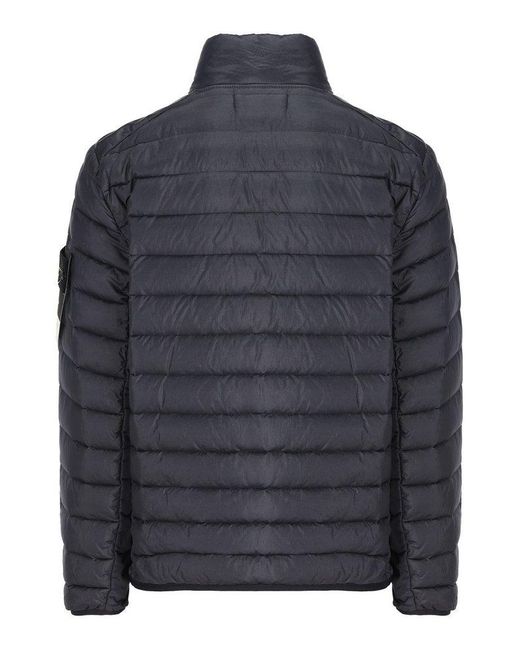Stone Island Black Quilted Zipped Jacket for men