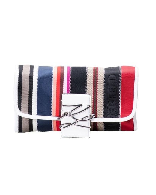 Karl Lagerfeld Red K/webbing Striped Shoulder Bag