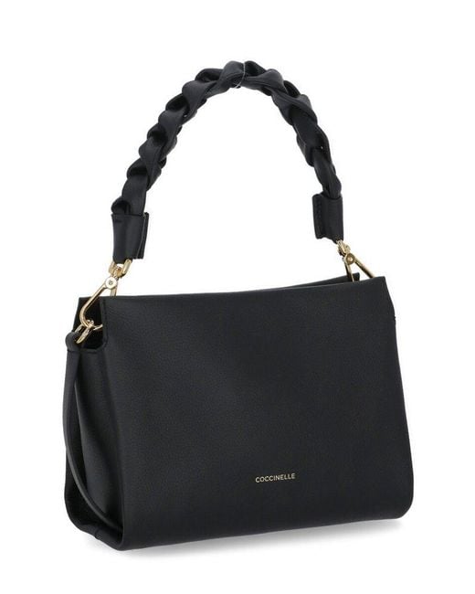 Coccinelle Black Boheme Zipped Small Tote Bag