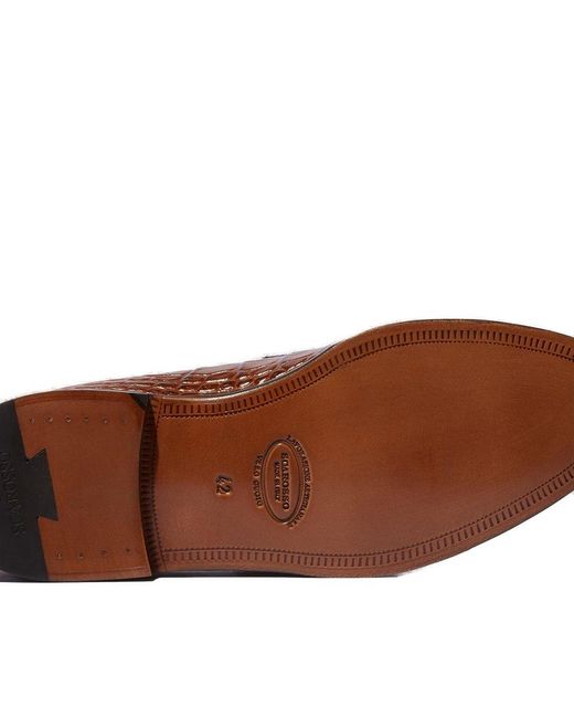 Scarosso Brown Stefano Embossed Loafers for men