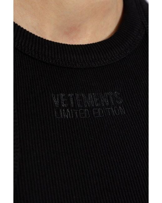 Vetements Black Dress With Logo,