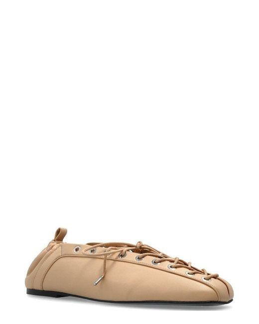 Ganni Natural Ballerinas With Laces