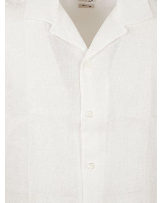 Brunello Cucinelli White Buttoned Short-sleeved Shirt for men