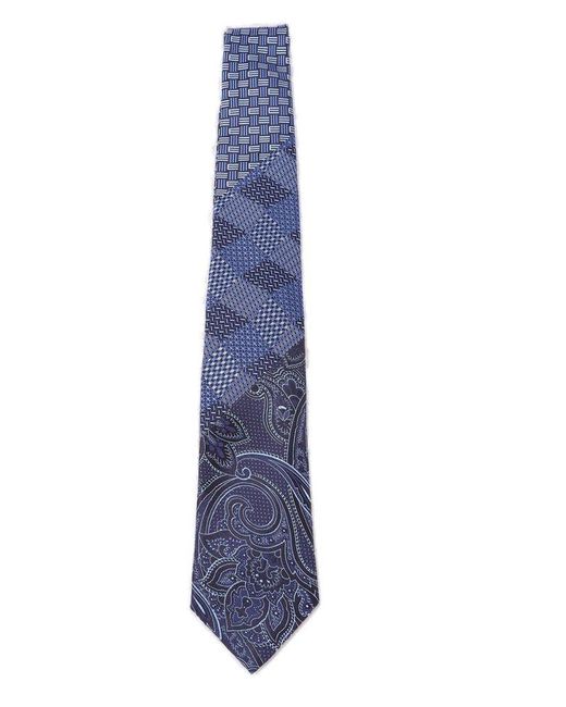 Etro Blue Motif Jacquard Tie for men