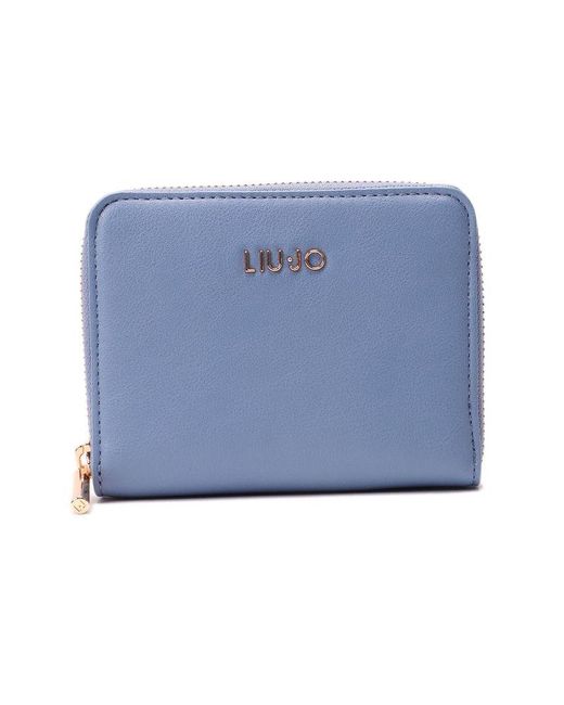 Liu Jo Blue Logo-lettering Zipped Wallet
