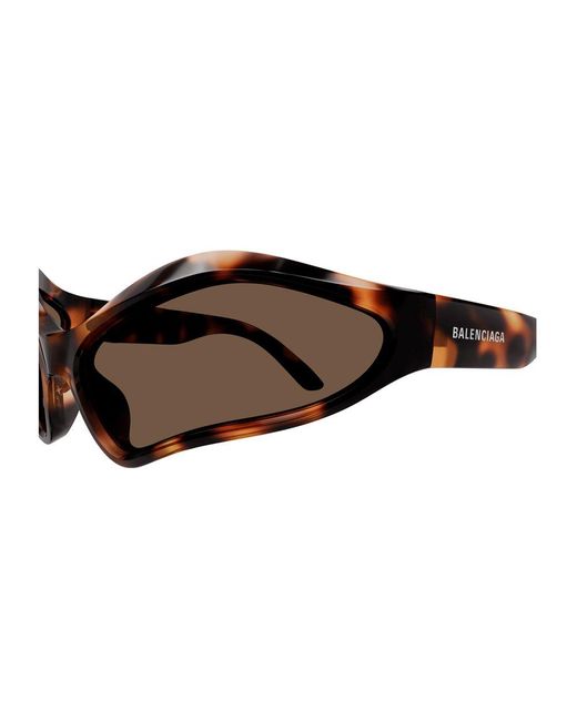 Balenciaga Brown Geometric Frame Sunglasses