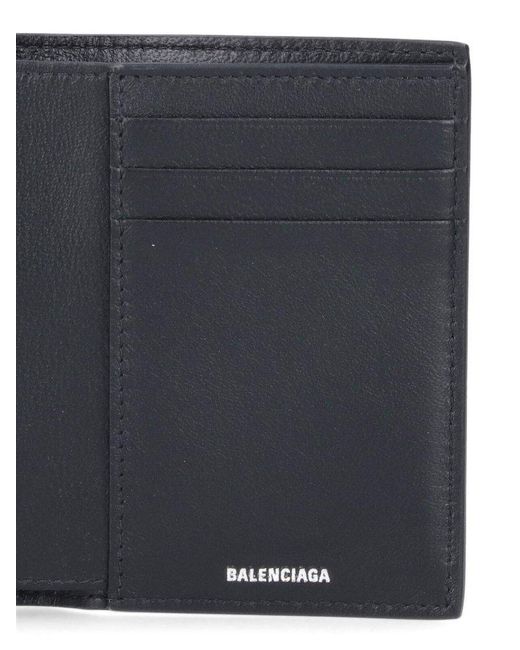 Balenciaga Blue Monaco Vertical Bifold Wallet for men