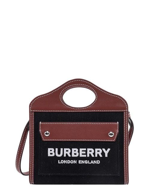 Burberry Black Logo Pocket Tote