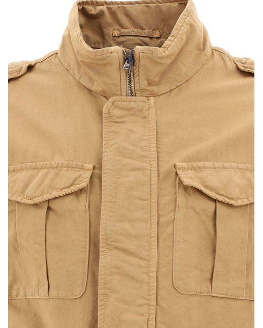 Herno Brown High Neck Long-sleeved Jacket for men