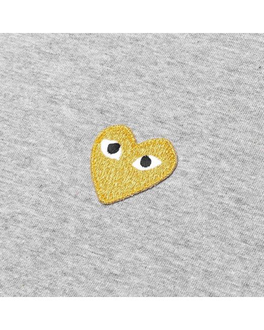 COMME DES GARÇONS PLAY Gray Logo Embroidered Crewneck T-Shirt