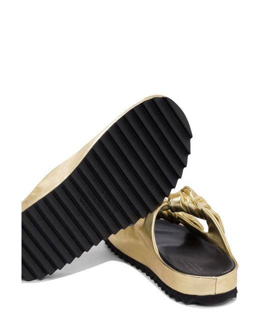 Officine Creative Metallic Knotted Slide Sandals