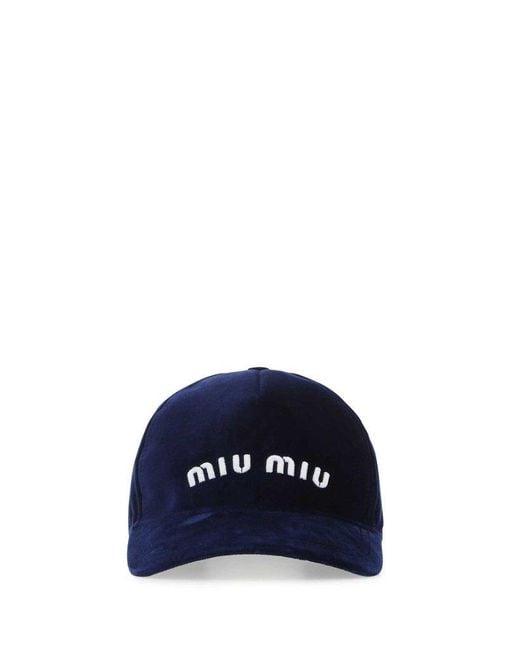 Miu Miu Blue Velvet Baseball Cap
