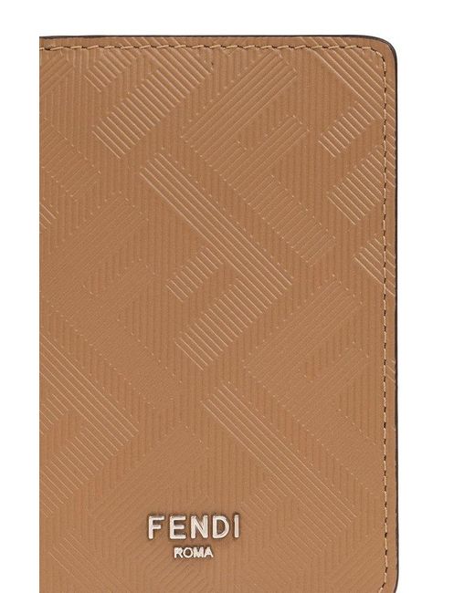 Fendi Natural Bifold Card Holder, for men