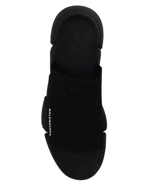 Balenciaga Black Speed 2.0 Ribbed 3d-knit Slides for men