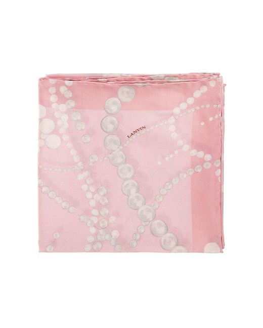 Lanvin Pink Silk Scarf,