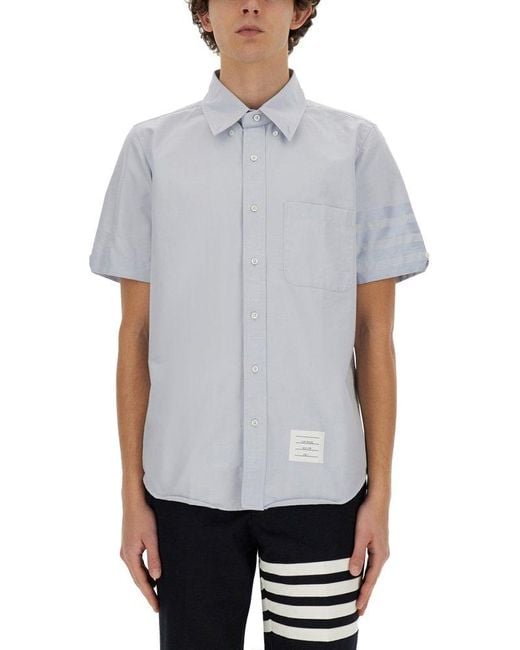 Thom Browne Gray Cotton Oxford Shirt for men