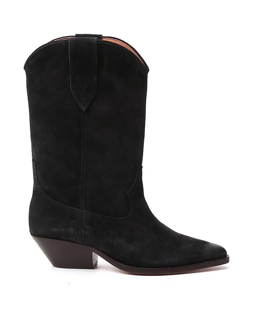 Isabel Marant Suede Duerto 40 Western Boots in Faded Black (Black ...