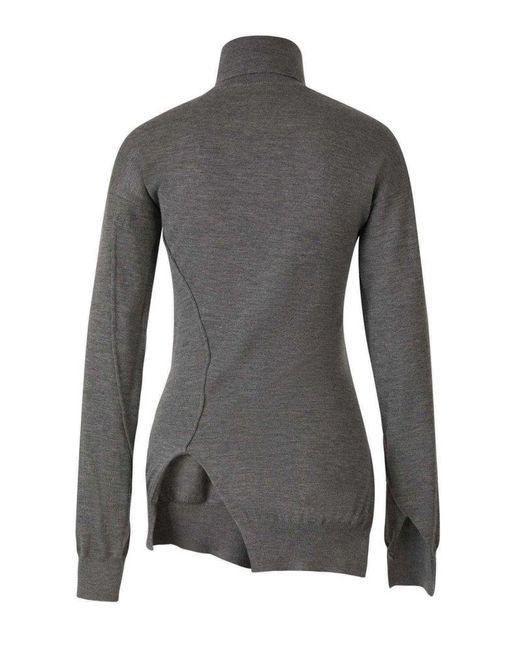 The Row Gray Cashmere Turtleneck Sweater