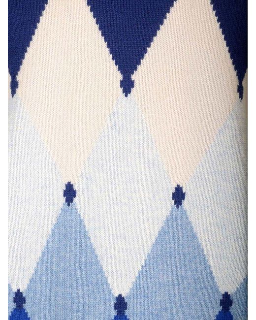 Ballantyne Double Yarn Cashmere Pattern Sweater in Blue for Men | Lyst UK