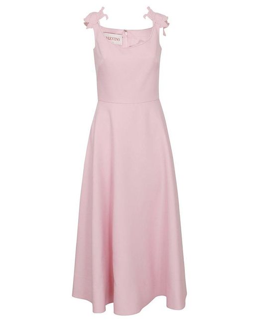 Valentino Pink Pleated Sleeveless Dress