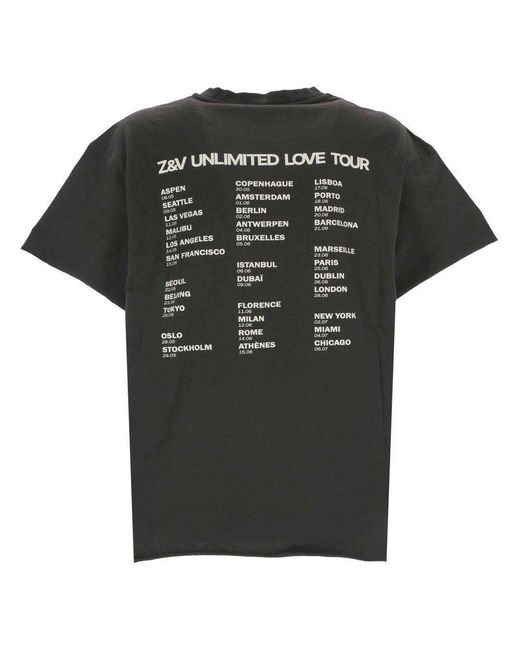 Zadig & Voltaire Black Logo Printed Crewneck T-shirt