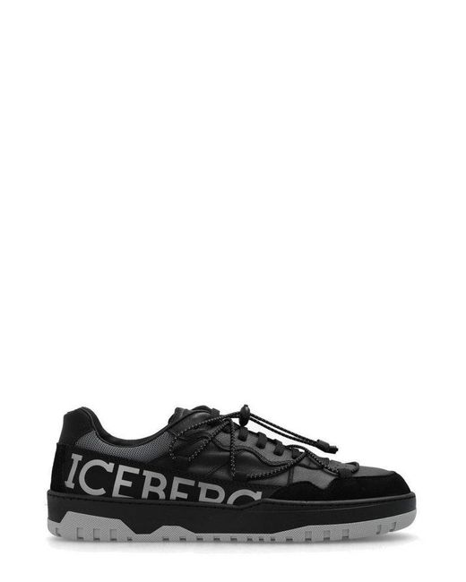 Iceberg Black Okoro Drawstring Sneakers for men