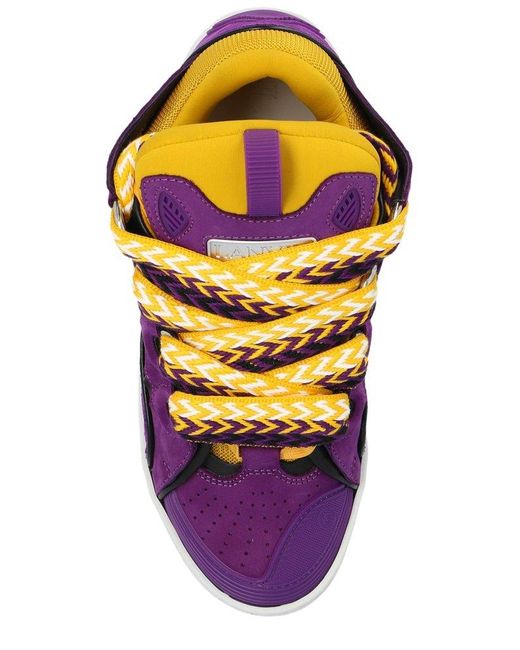 Lanvin Purple Curb Low-top Sneakers