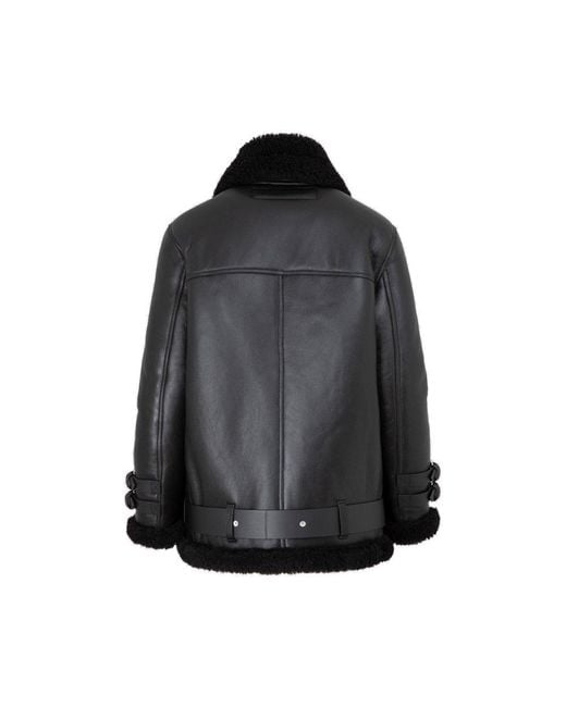 Acne Black Belted Zip-up Biker Jacket