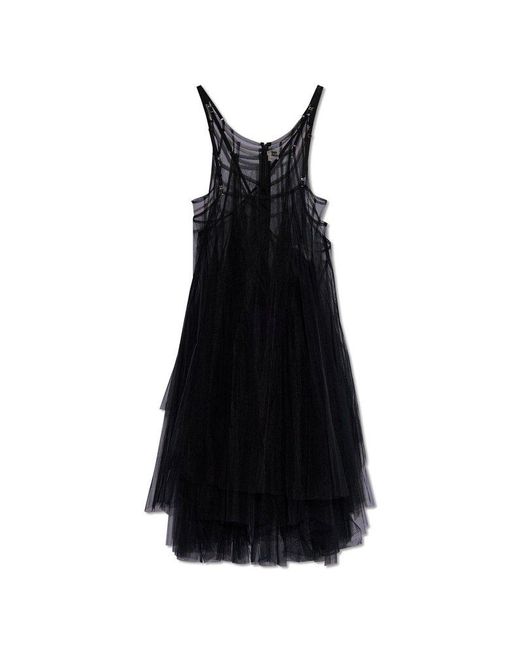 Noir Kei Ninomiya Black Sleeveless Tulle Dress