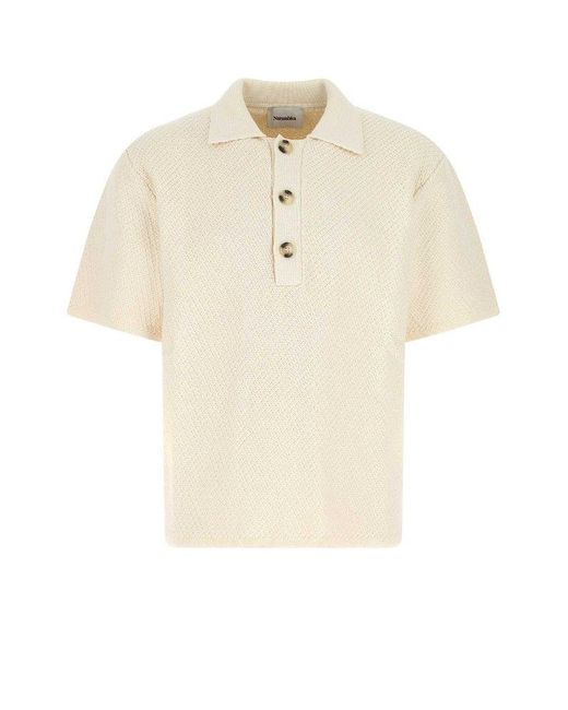 Nanushka White Ivory Cotton Tallis Polo Shirt for men