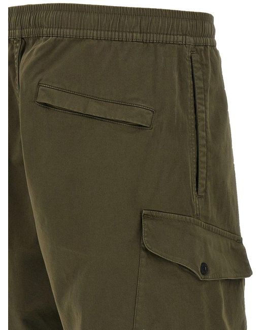 Stone Island Green Logo Badge Bermuda Shorts for men