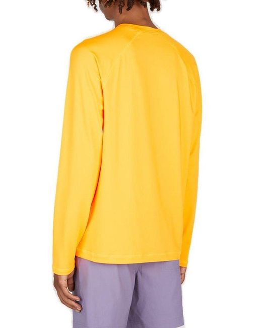 North face yellow shop long sleeve