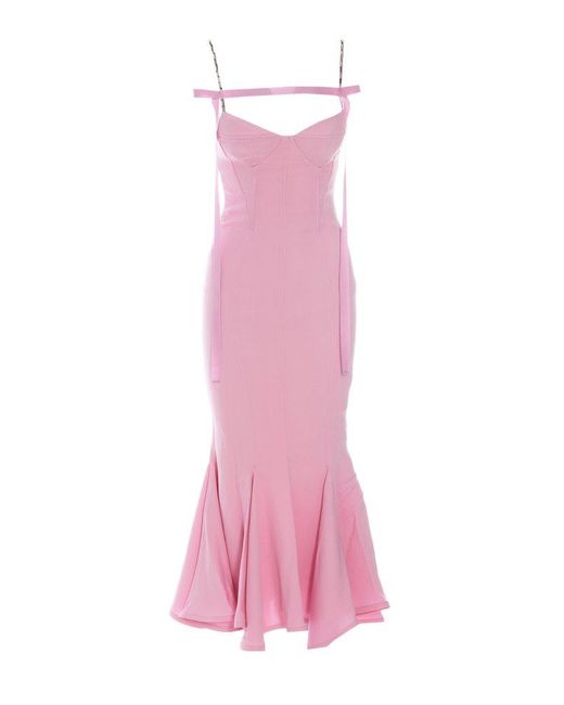 The Attico Pink Cut-out Spaghetti Strap Dress
