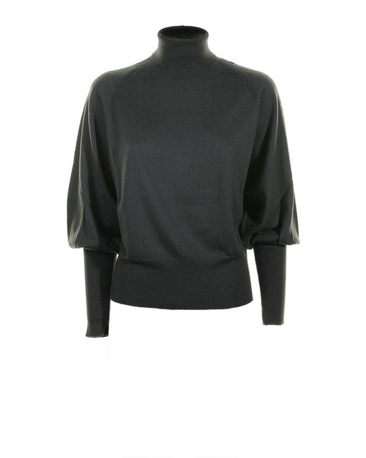 Fabiana Filippi Black Turtleneck Knitted Jumper