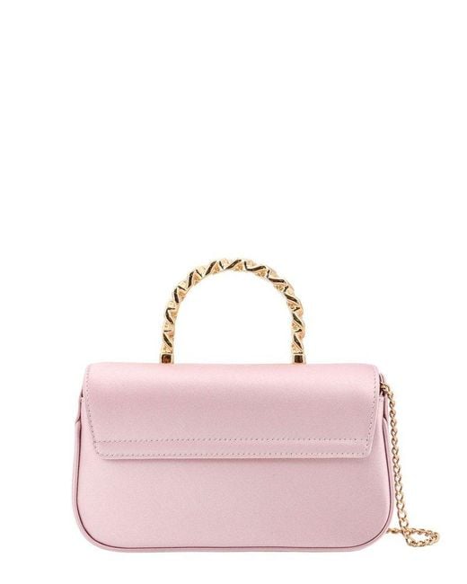 Versace Pink La Medusa Chain-linked Foldover Shoulder Bag
