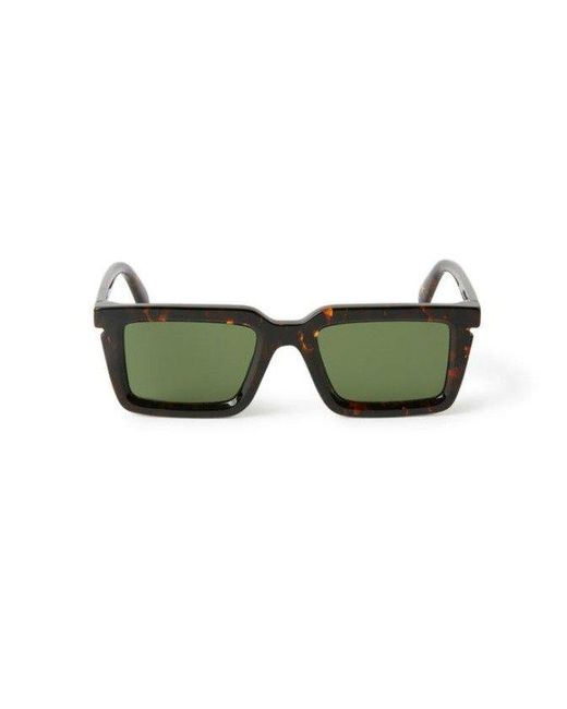Off-White c/o Virgil Abloh Green Rectangular Frame Sunglasses