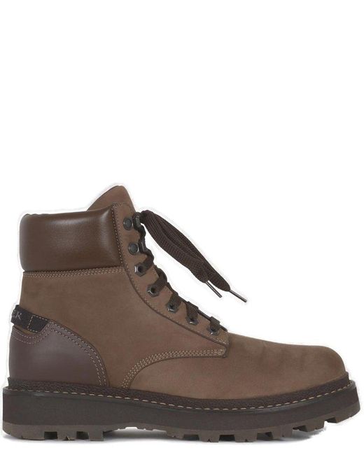 Moncler Brown Peka Trek Hiking Boots for men