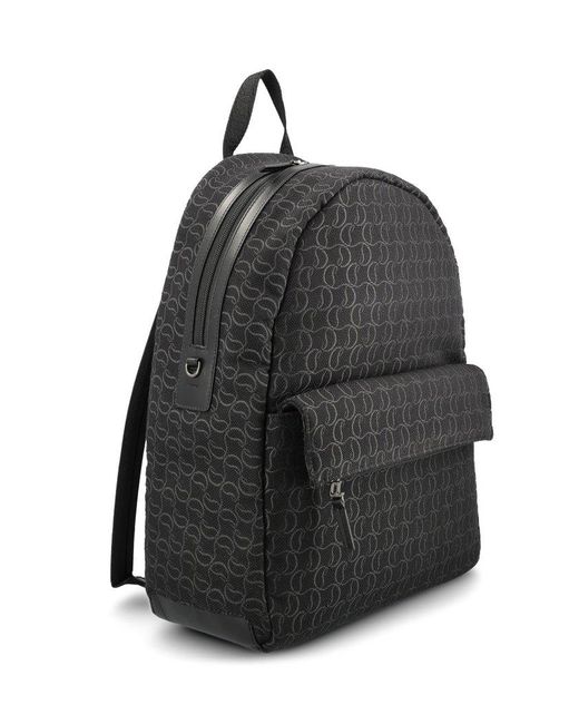 Christian Louboutin Black Zip N Flap Backpack for men