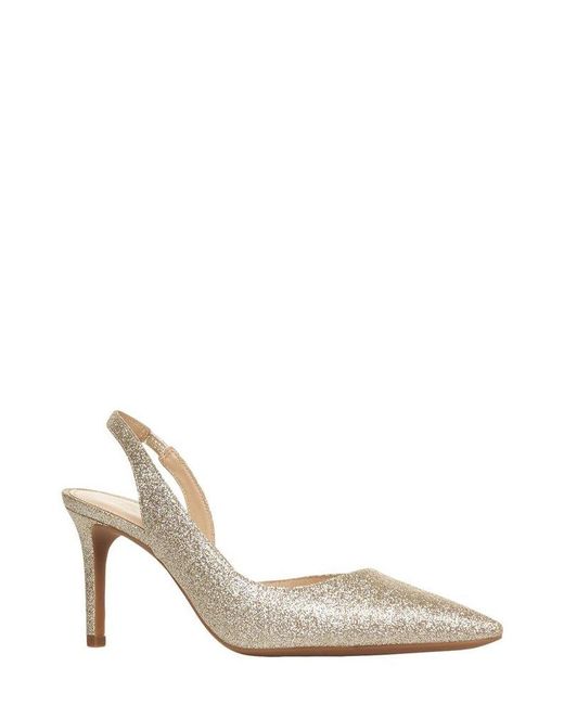 MICHAEL Michael Kors White Alina Glitter Pointed Toe Pumps